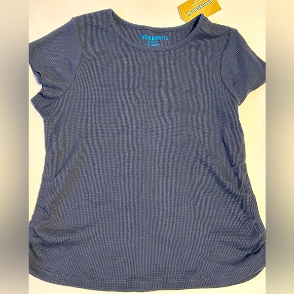 Girls Plus Size 18.5 Round Neck Short Sleeve Ruched Shirt Top NWT 18 1/2 - Picture 5 of 8